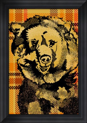 Framed Plaid Bear Print