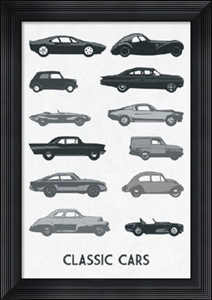 Framed Classic Cars Print