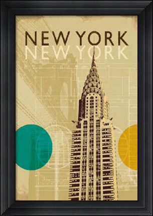 Framed City Plans III Print