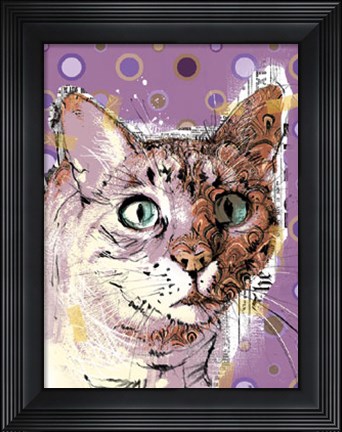 Framed Poppet Cat I Print