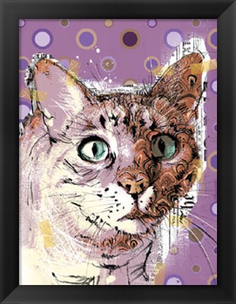 Framed Poppet Cat I Print