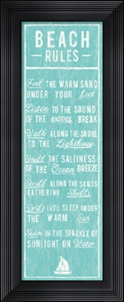Framed Beach Rules Print