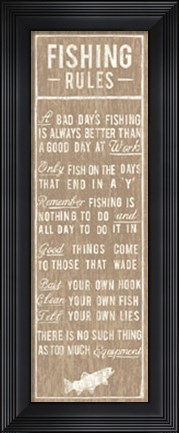 Framed Fishing Rules Print