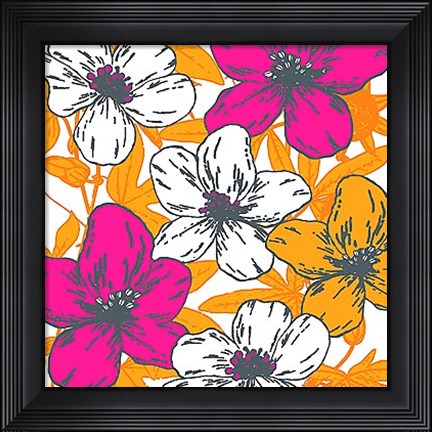 Framed Flower Garden I Print