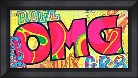 Framed OMG (Oh My Gosh) Print