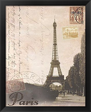 Framed Paris Travelogue Print