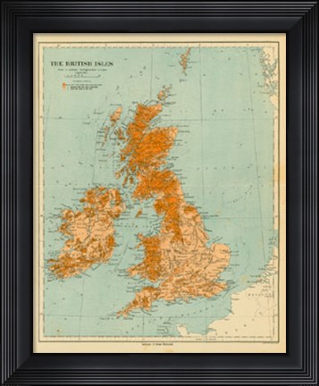 Framed Map of the British Isles Print