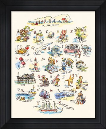 Framed ABC of The Seaside Print