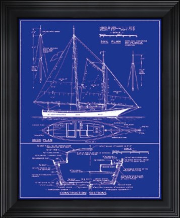 Framed Yacht Design Print