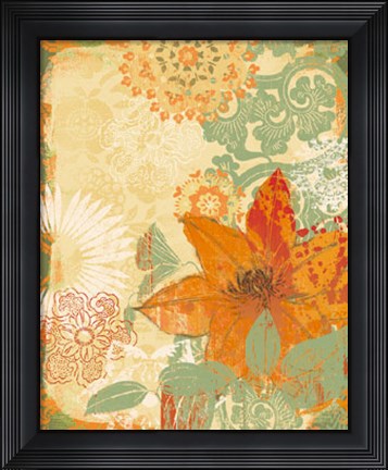 Framed Folk Flower II Print