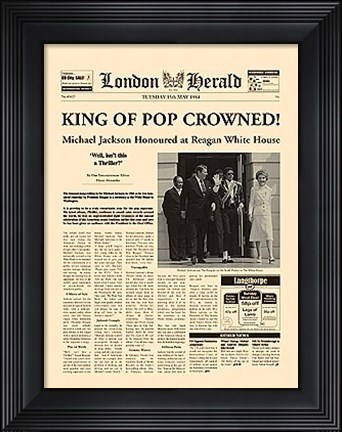Framed King Of Pop Crowned Print