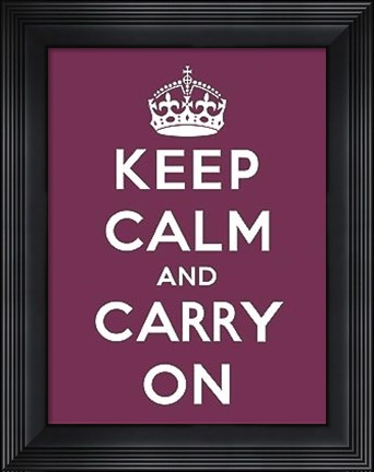 Framed Keep Calm And Carry On III Print