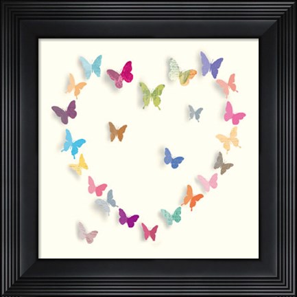 Framed Butterfly Heart I Print