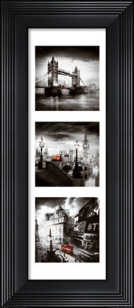 Framed London Bus Triptych I Print