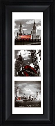 Framed London Bus Triptych II Print