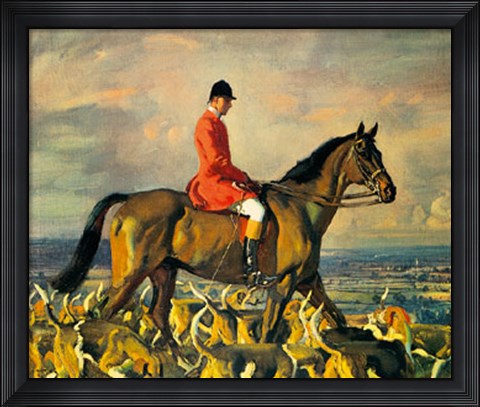 Framed Major T. Bouch and the Belvoir Hounds Print