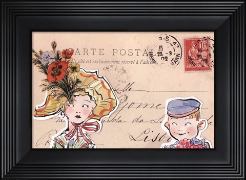 Framed Carte Postal III Print