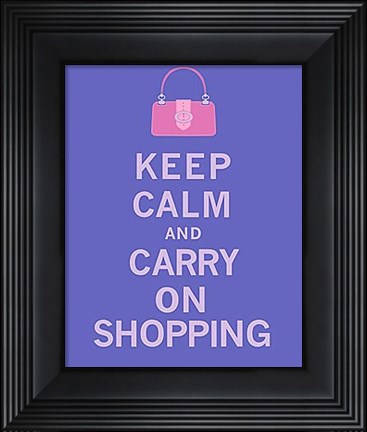 Framed Keep Calm, Shopping Print