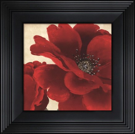 Framed Red Peony I Print