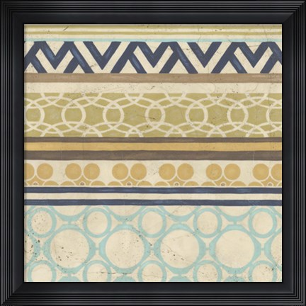 Framed Geometric Frieze I Print