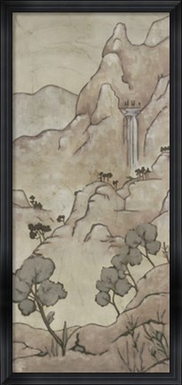 Framed Chinoiserie Landscape I Print