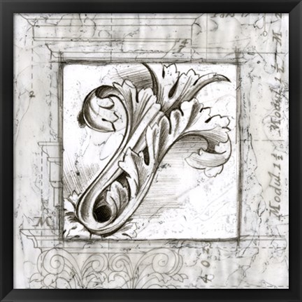 Framed Acanthus Detail IV Print