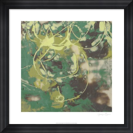 Framed Entwined Emerald I Print