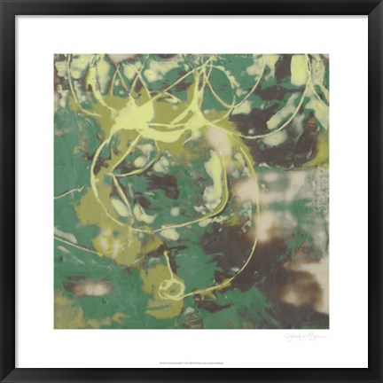 Framed Entwined Emerald I Print