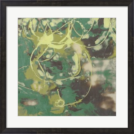Framed Entwined Emerald I Print