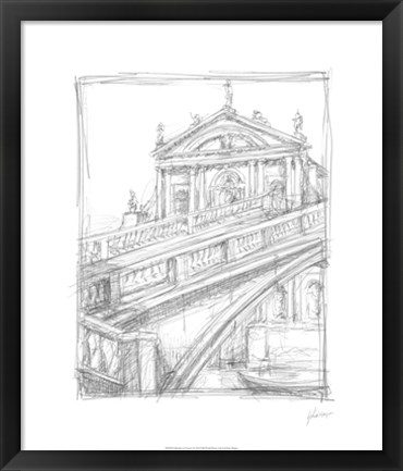 Framed Sketches of Venice I Print