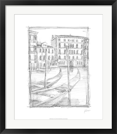 Framed Sketches of Venice III Print