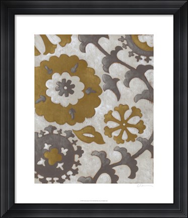 Framed Ochre Suzani I Print