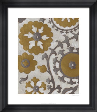 Framed Ochre Suzani II Print