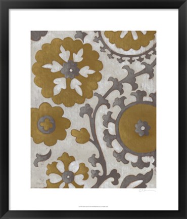 Framed Ochre Suzani II Print