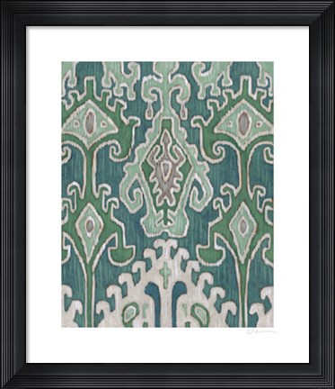 Framed Emerald Ikat II Print