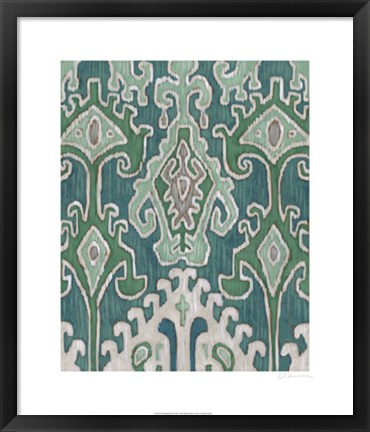 Framed Emerald Ikat II Print