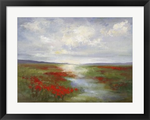 Framed Red Poppy Field Print