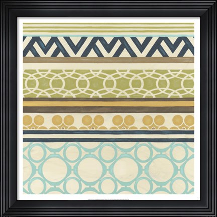 Framed Non-Embellished Geometric Frieze I Print