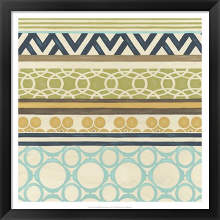 Framed Non-Embellished Geometric Frieze I Print