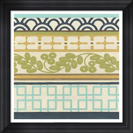 Framed Non-Embellished Geometric Frieze II Print