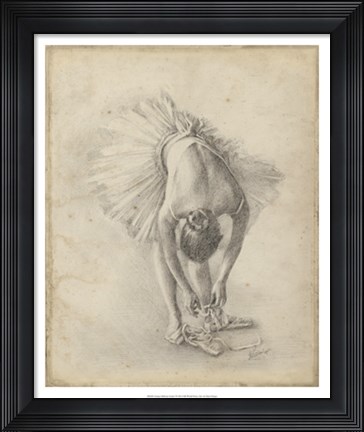 Framed Antique Ballerina Study I Print