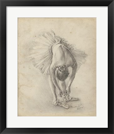 Framed Antique Ballerina Study I Print