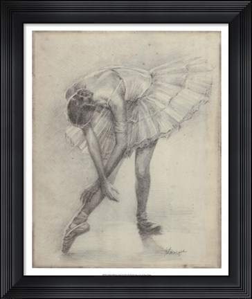 Framed Antique Ballerina Study II Print