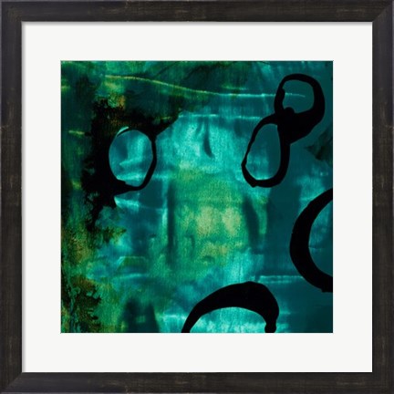Framed Turquoise Element I Print