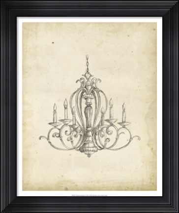 Framed Classical Chandelier I Print