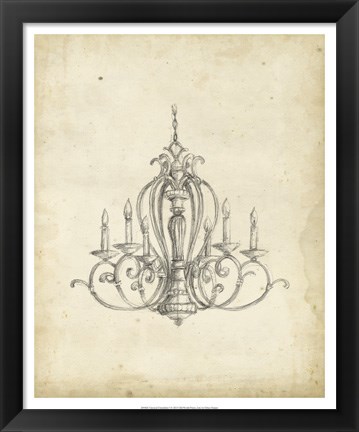 Framed Classical Chandelier I Print