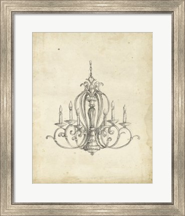 Framed Classical Chandelier I Print