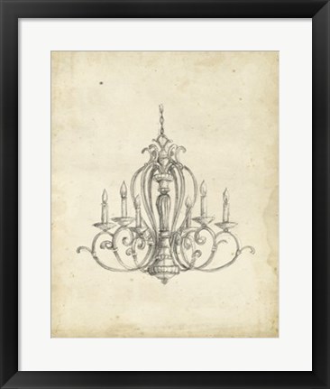 Framed Classical Chandelier I Print