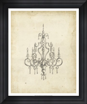 Framed Classical Chandelier III Print