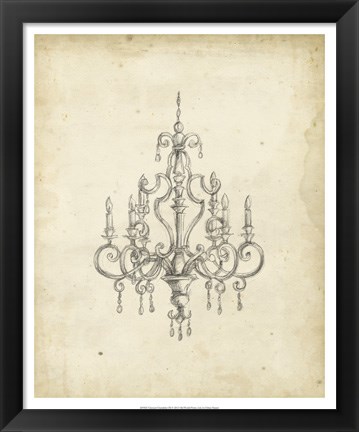 Framed Classical Chandelier III Print